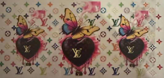 Cup wraps uvdtf rainbow Vl with butterfly and hearts