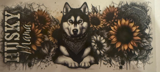 Cup wraps uvdtf husky mama sunflowers