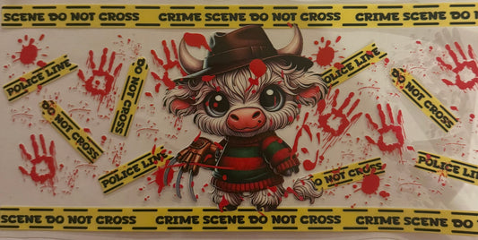 Cup wraps uvdtf Freddy highland cow Halloween theme