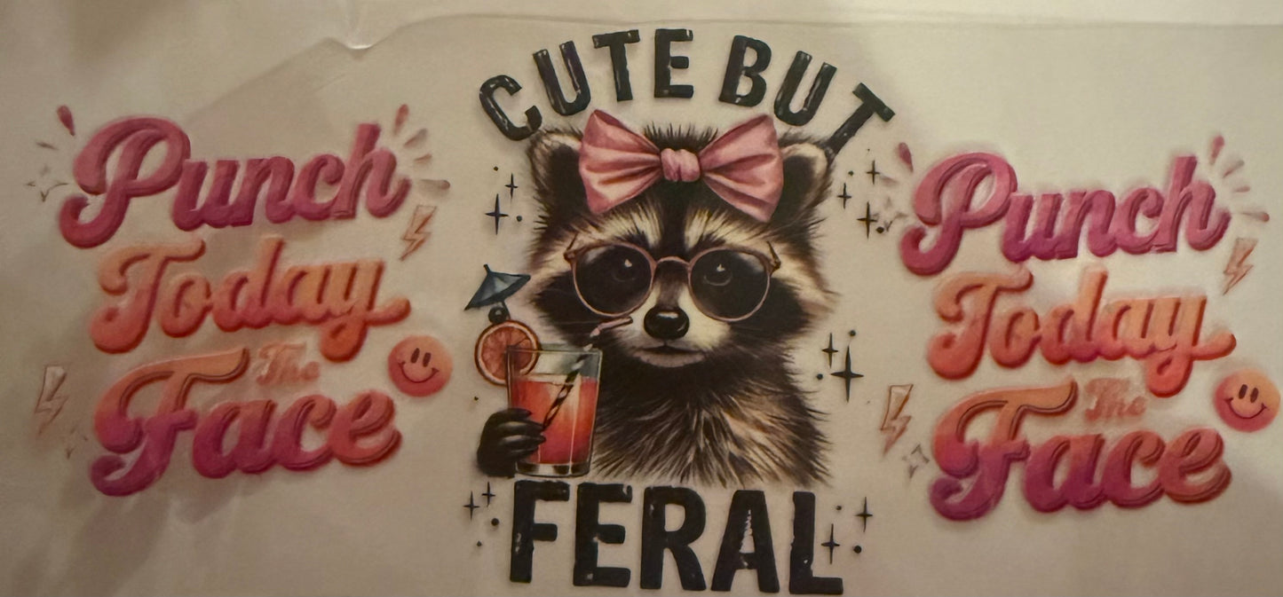 Cup wraps uvdtf raccoons cute but feral