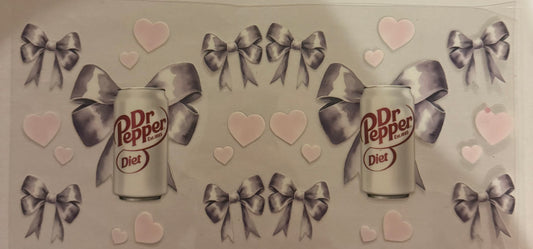 Cup wraps uvdtf dr Pepper, diet with silver bows