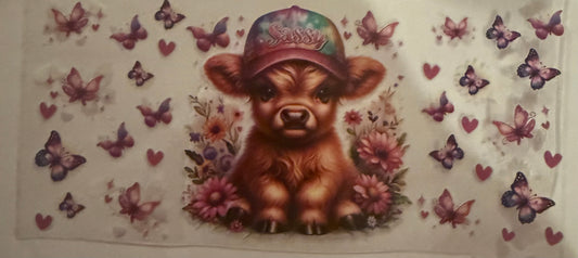 Cup wraps uvdtf sassy highland cow