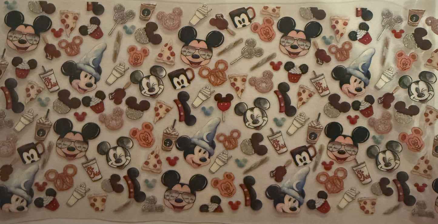 Cup wraps uvdtf Mickey theme with Starbucks and Chick-fil-A