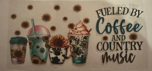 Cup wraps uvdtf coffee and country music
