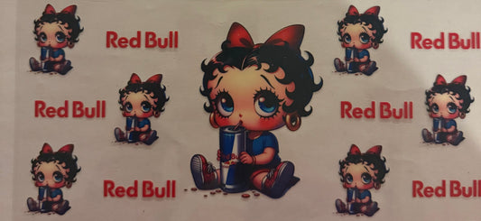 Cup wraps uvdtf Betty boop with Red Bull drinks