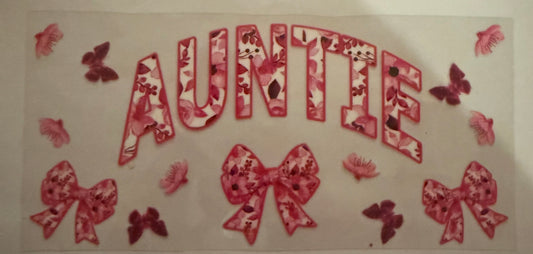 Cup wraps uvdtf pink floral auntie with bows