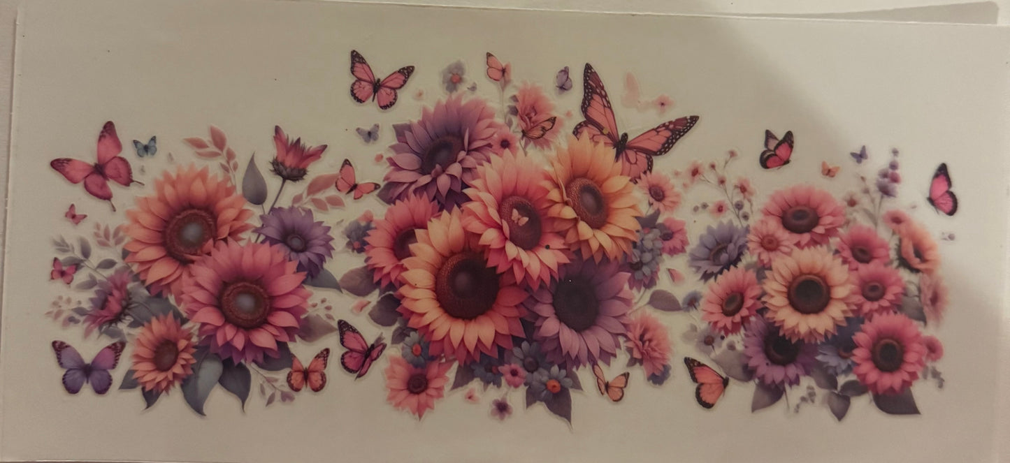 Cup wraps uvdtf sunflowers and butterfly’s