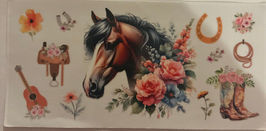 Cup wraps uvdtf horse theme