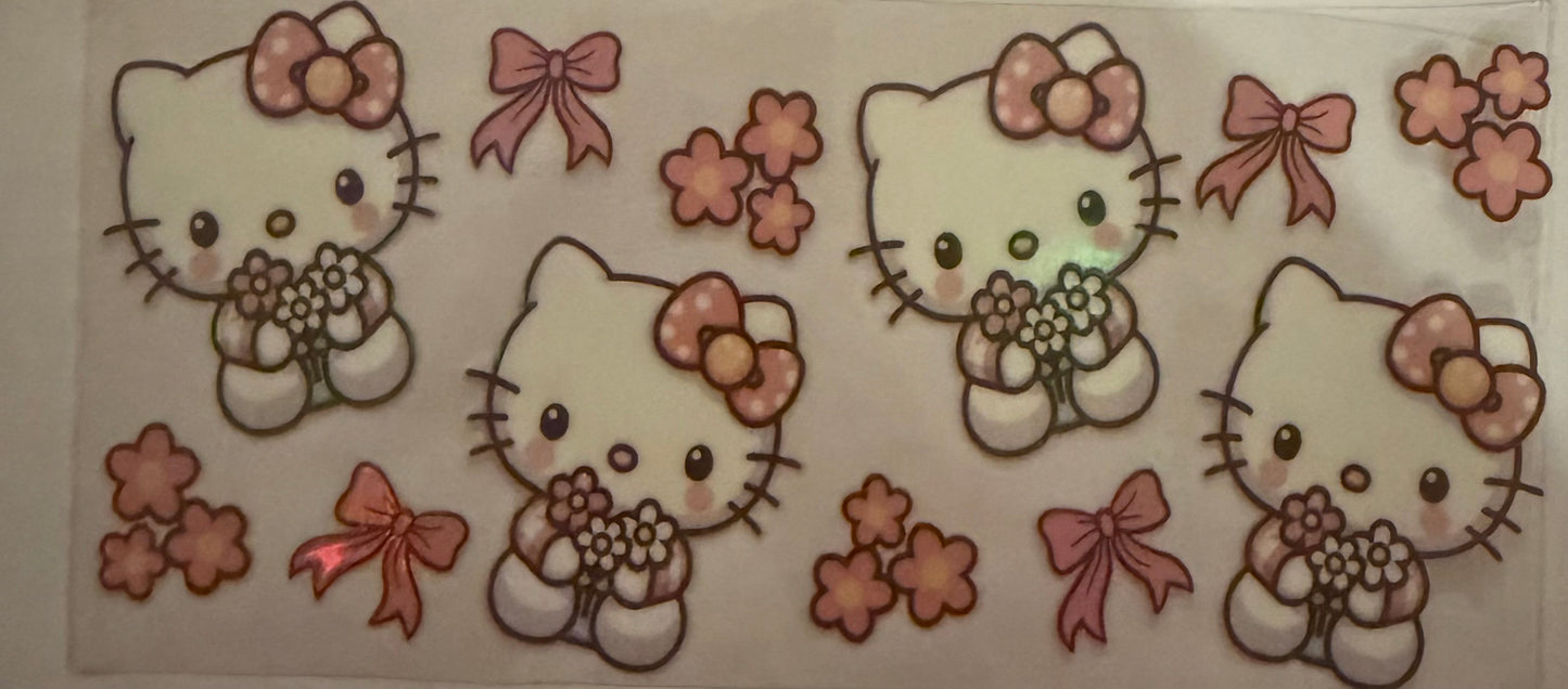 Cup wraps uvdtf holo pink hello kitty with bows