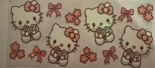 Cup wraps uvdtf holo pink hello kitty with bows