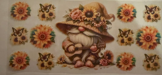 Cup wraps uvdtf yellow gnome with sunflowers and butterfly’s