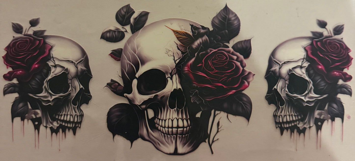 Cup wraps uvdtf skull with rose