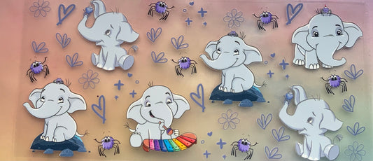 uvdtf  transfer wrap elephants playing