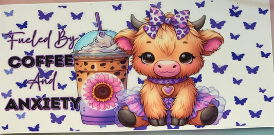 uvdtf  transfer wrap highland cow coffee anxiety