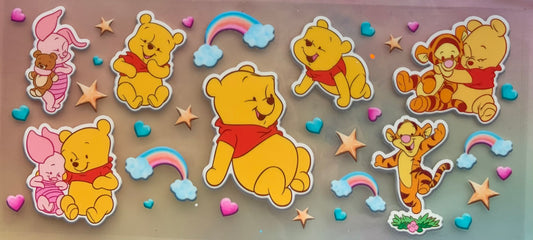 uvdtf  transfer wrap Winnie the Pooh with rainbows