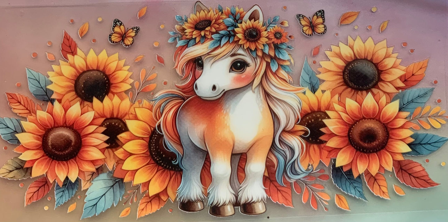 uvdtf  transfer wrap horse sunflowers butterfly’s