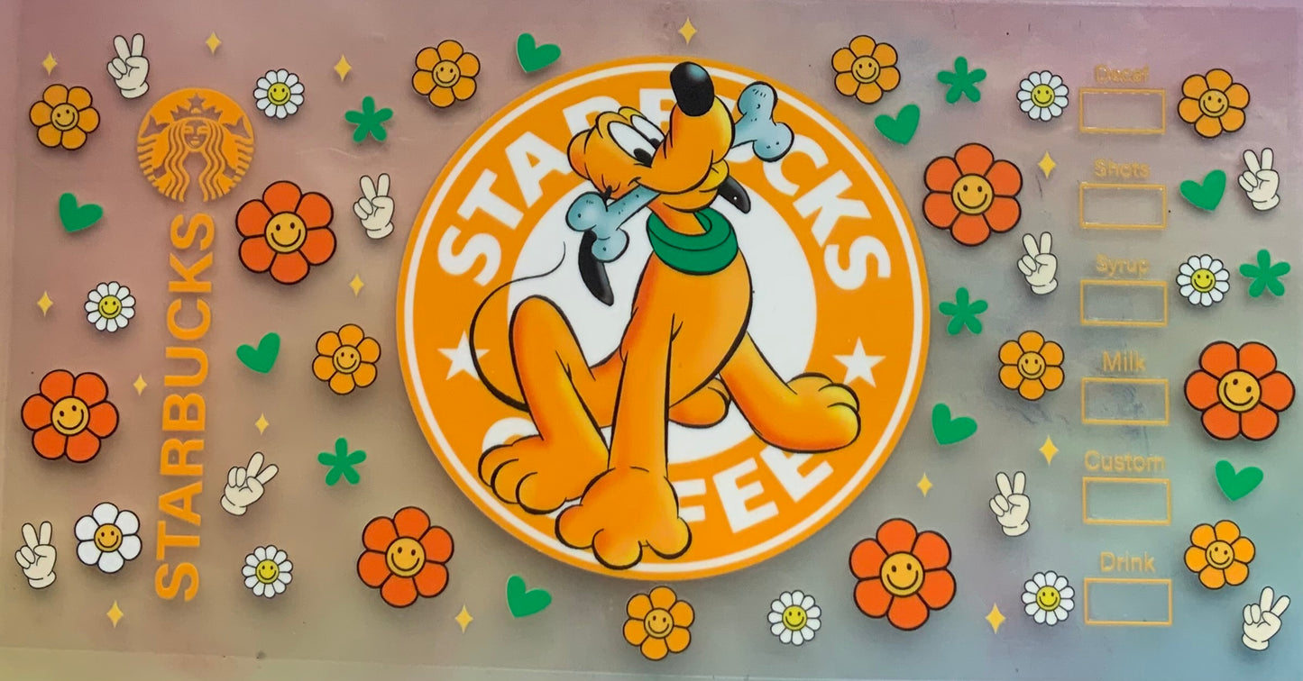 uvdtf  transfer wrap Starbucks dog