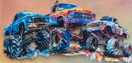 uvdtf  transfer wrap monster trucks
