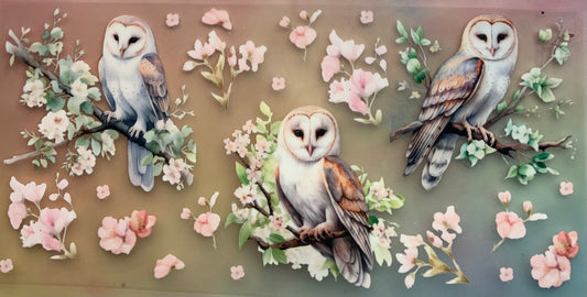 uvdtf  transfer wrap owls floral