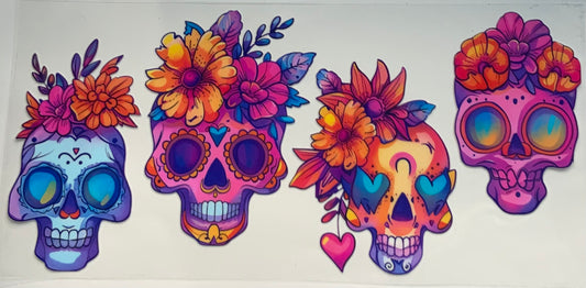 uvdtf  transfer wrap skulls with floral