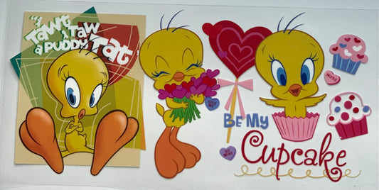 uvdtf  transfer wrap tweety bird with floral
