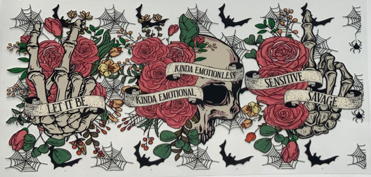 uvdtf  transfer wrapskull hand floral mental health