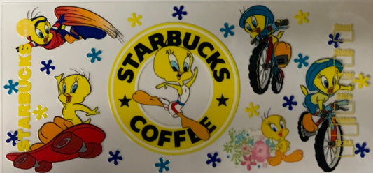 uvdtf  transfer wrap Starbucks tweety bird