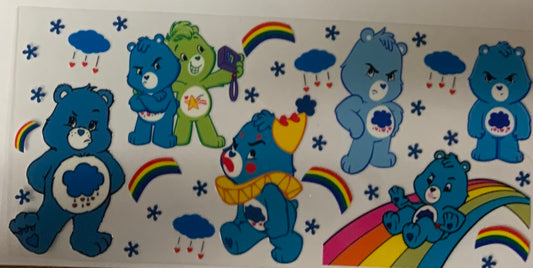 uvdtf  transfer wrap blue green carebears