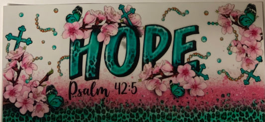 uvdtf  transfer wrap hope pink and teal