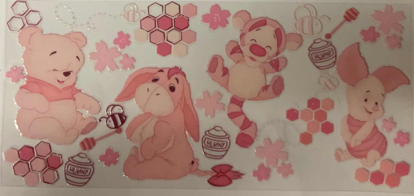 uvdtf  transfer wrap Winnie the Pooh pink
