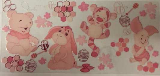 uvdtf  transfer wrap Winnie the Pooh pink