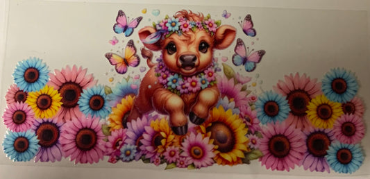 uvdtf  transfer wrap sunflower highland cow butterfly