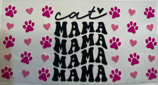 uvdtf  transfer wrap cat mama with paws and hearts