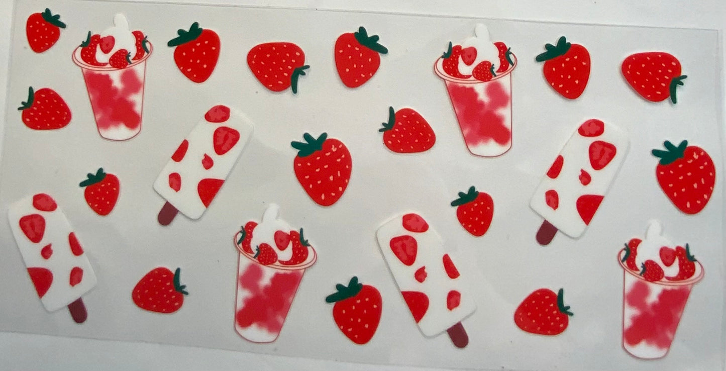 uvdtf  transfer wrap strawberry ice cream