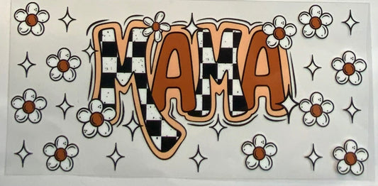 uvdtf  transfer wrap checkered mama with floral