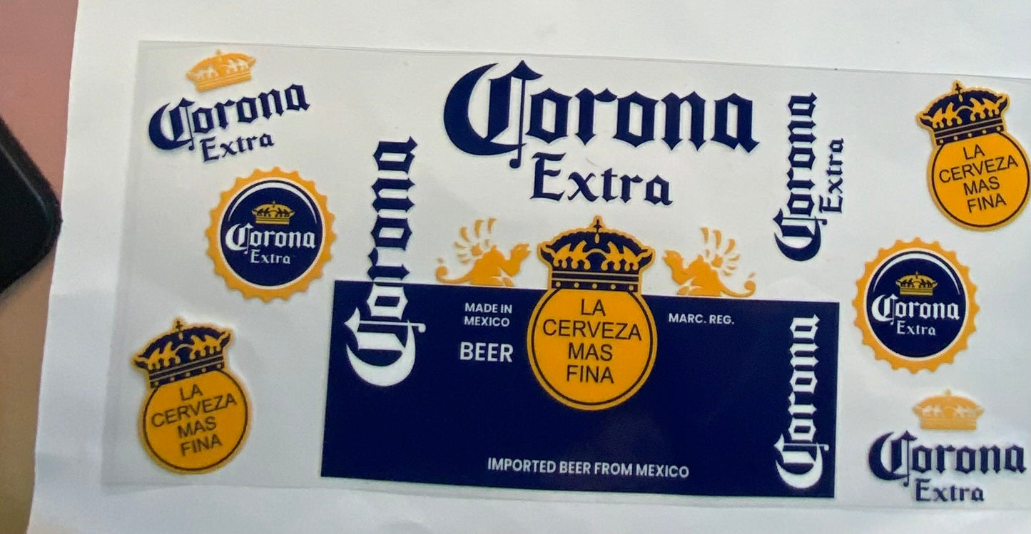uvdtf  transfer wrap corona extra beer drink