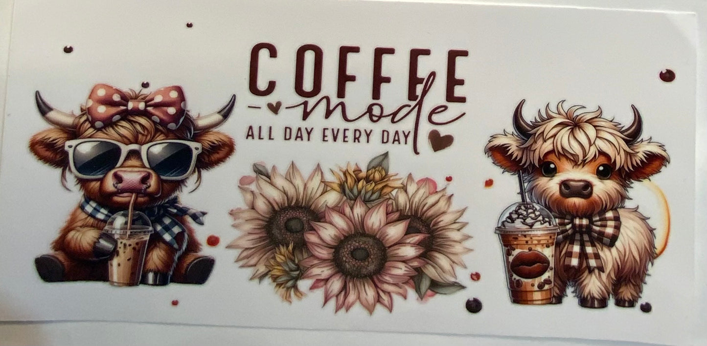 uvdtf  transfer wrap highland cows coffee mode