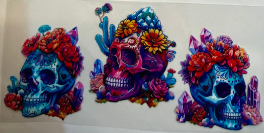 uvdtf  transfer wrap crystal skull heads