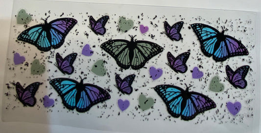 uvdtf  transfer wrap blue green butterfly’s