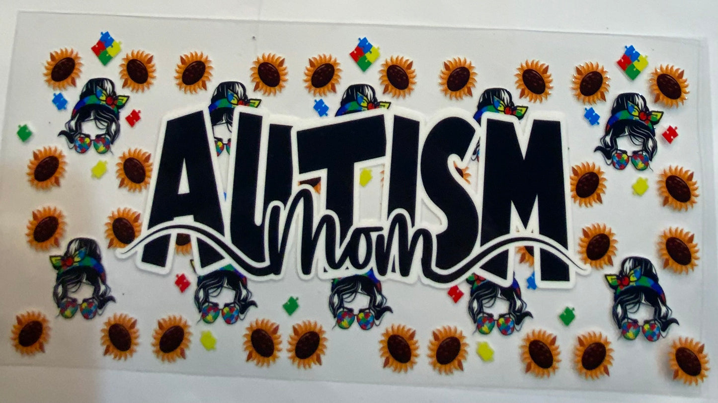 uvdtf  transfer wrap autism mom with sunflowers