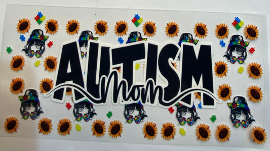 uvdtf  transfer wrap autism mom with sunflowers