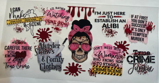 uvdtf  transfer wrap comfy clothes and murder shows with skull girl