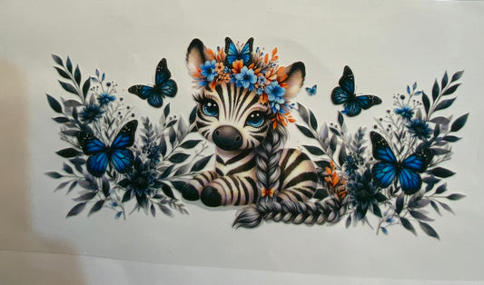 uvdtf  transfer wrap a zebra with butterfly’s