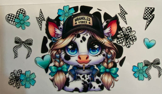 uvdtf  transfer wrap highland cow checkered big eyes