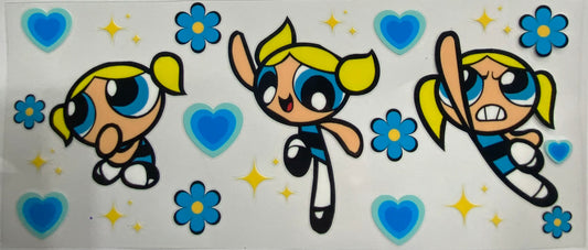 Cup wraps uvdtf blue power puff girls hearts