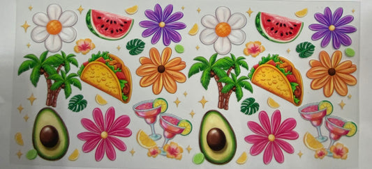 Cup wraps uvdtf tropical tacos margarita floral watermelon