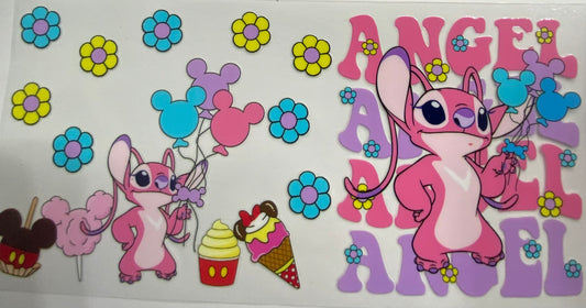 Cup wraps uvdtf stitch angel with Mickey balloons
