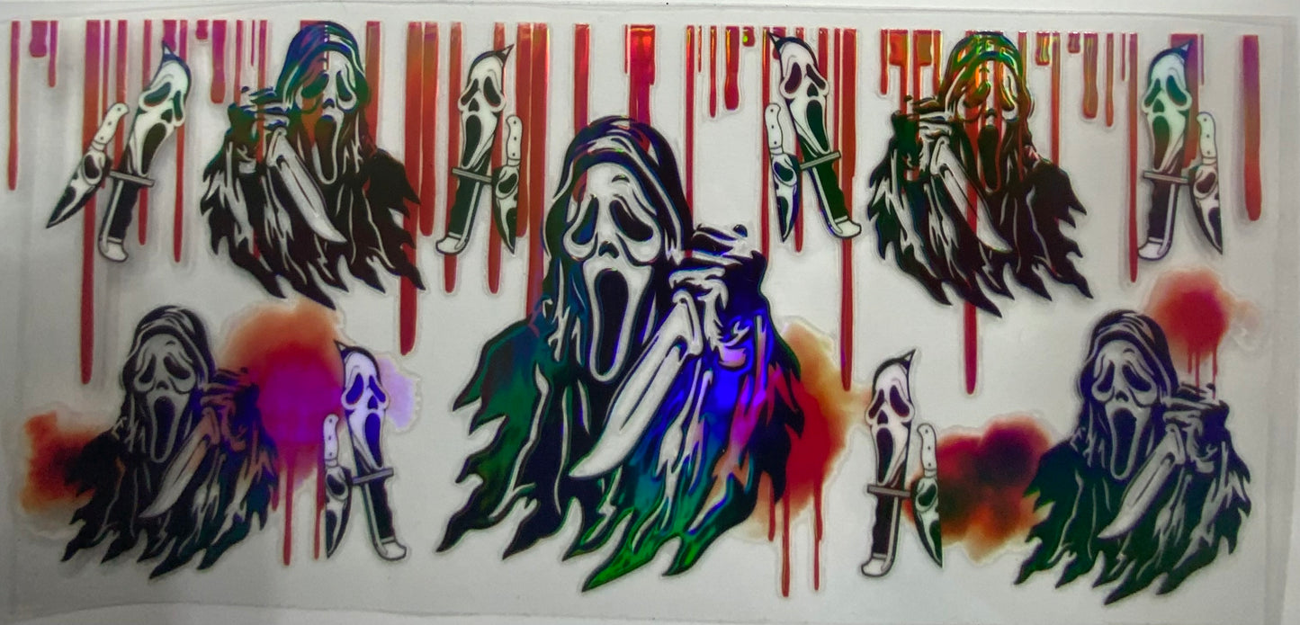 Cup wraps uvdtf  Holo scream Halloween blood drip