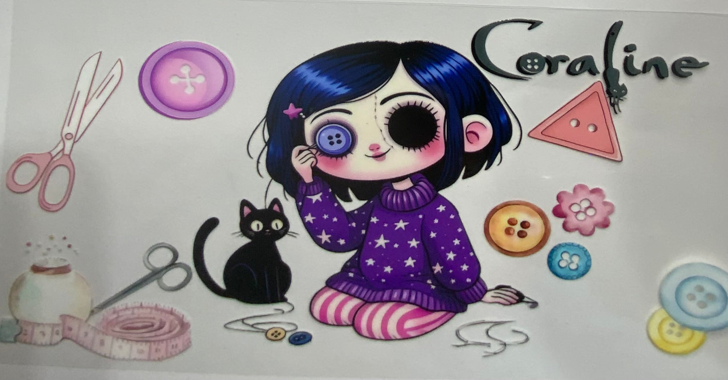 Cup wraps uvdtf  Coraline with cat