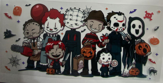 Cup wraps uvdtf  Halloween cartoon scary guys together